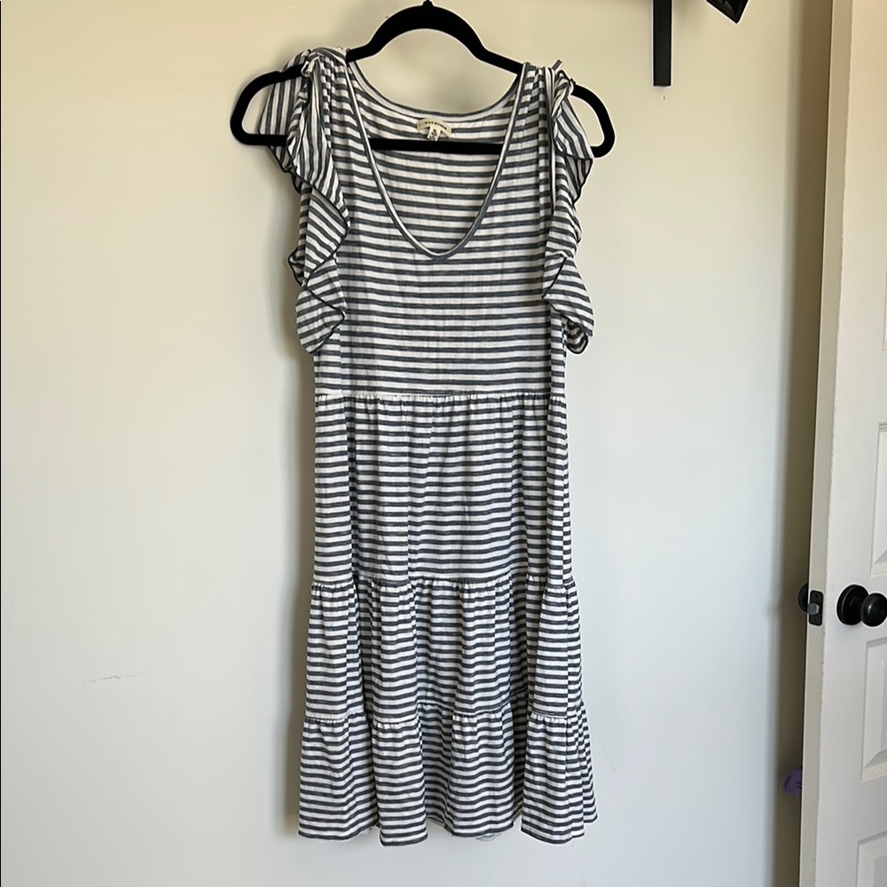 Max Studio Gray Sleeveless V-Neck Sundress